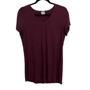 Soma maroon short sleeve v-neck tunic tee shirt size M